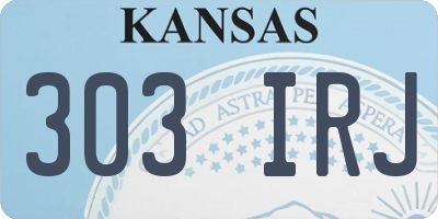 KS license plate 303IRJ