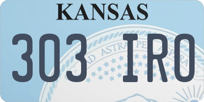 KS license plate 303IRO