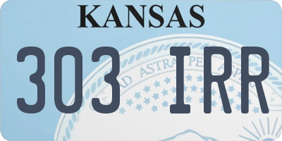 KS license plate 303IRR