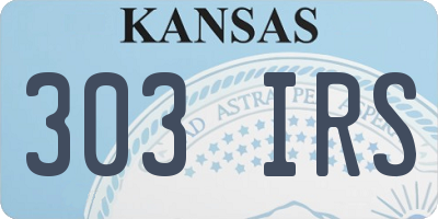 KS license plate 303IRS