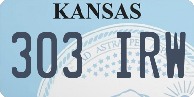 KS license plate 303IRW