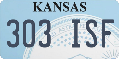 KS license plate 303ISF