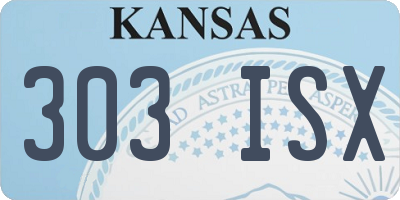 KS license plate 303ISX