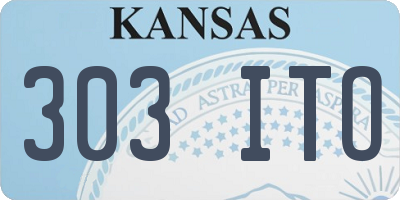 KS license plate 303ITO
