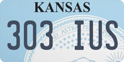 KS license plate 303IUS