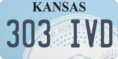 KS license plate 303IVD