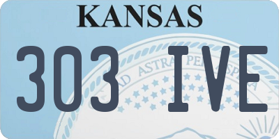 KS license plate 303IVE