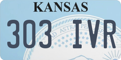KS license plate 303IVR