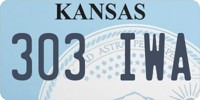 KS license plate 303IWA