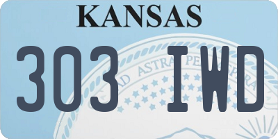 KS license plate 303IWD