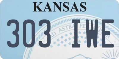KS license plate 303IWE