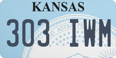 KS license plate 303IWM