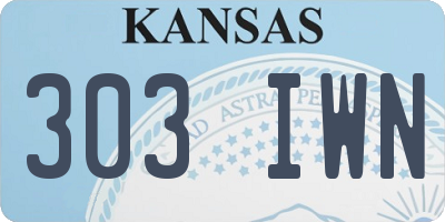 KS license plate 303IWN