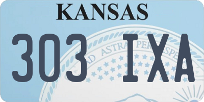 KS license plate 303IXA