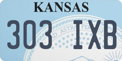 KS license plate 303IXB