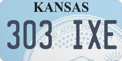 KS license plate 303IXE