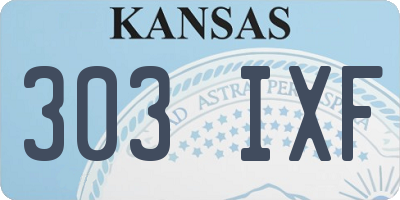 KS license plate 303IXF