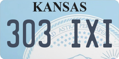 KS license plate 303IXI