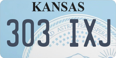 KS license plate 303IXJ