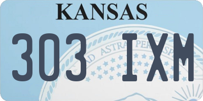 KS license plate 303IXM