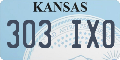 KS license plate 303IXO
