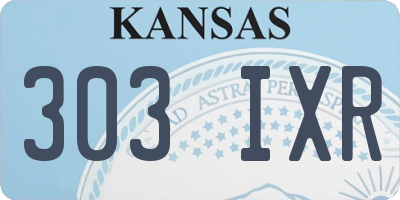 KS license plate 303IXR