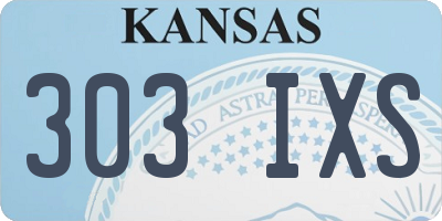 KS license plate 303IXS