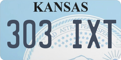 KS license plate 303IXT