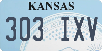 KS license plate 303IXV
