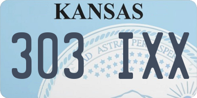 KS license plate 303IXX