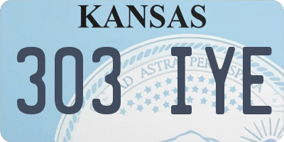 KS license plate 303IYE