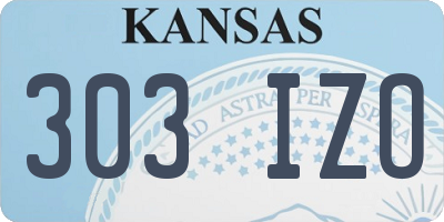 KS license plate 303IZO