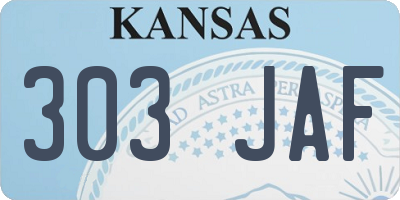 KS license plate 303JAF