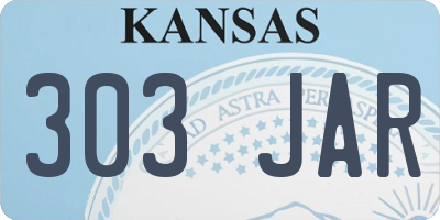 KS license plate 303JAR