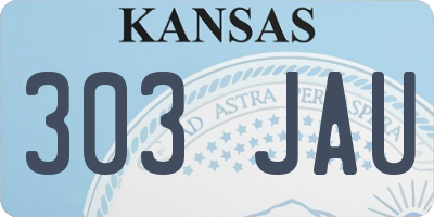 KS license plate 303JAU