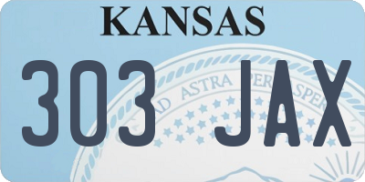KS license plate 303JAX