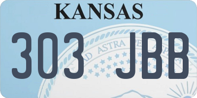 KS license plate 303JBB