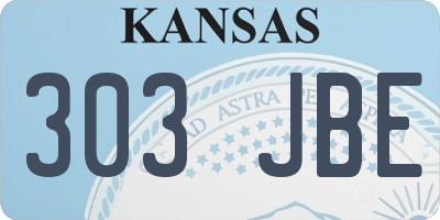 KS license plate 303JBE