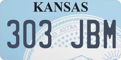 KS license plate 303JBM