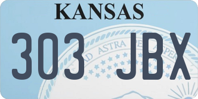 KS license plate 303JBX