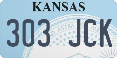 KS license plate 303JCK