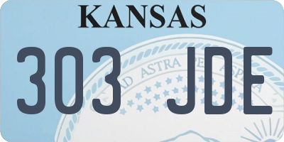 KS license plate 303JDE