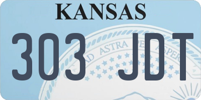 KS license plate 303JDT