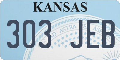 KS license plate 303JEB