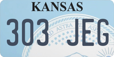 KS license plate 303JEG