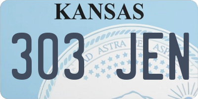 KS license plate 303JEN