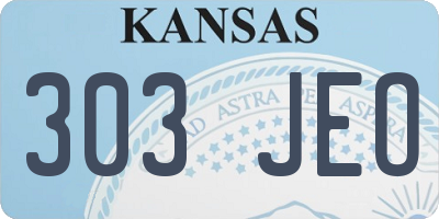 KS license plate 303JEO