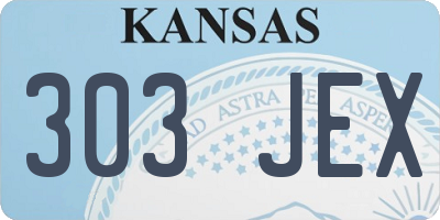 KS license plate 303JEX
