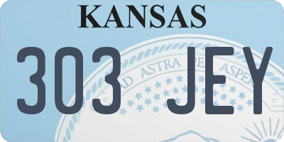 KS license plate 303JEY
