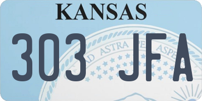 KS license plate 303JFA